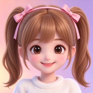 元气甜妹人设糖糖的3D卡通头像