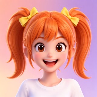 活力少女人设晴晴的3D卡通头像